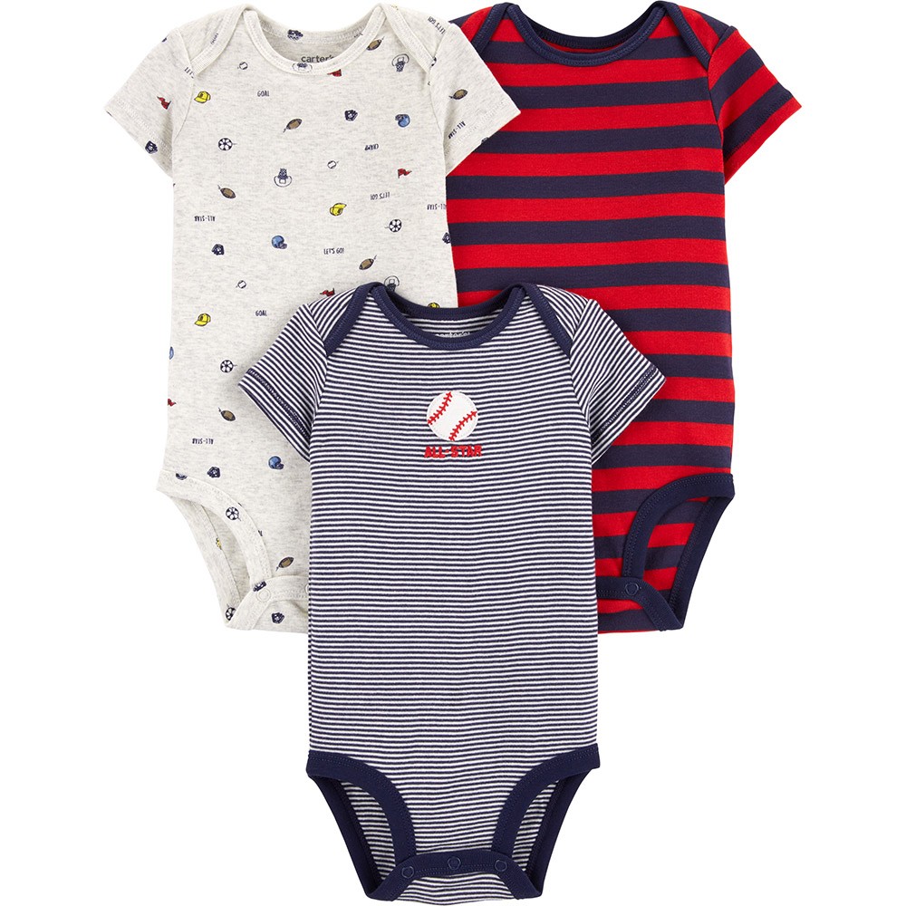 Carter's 3pc Baby Boy Blue Mammoth Bodysuits and Pants Set main image 1