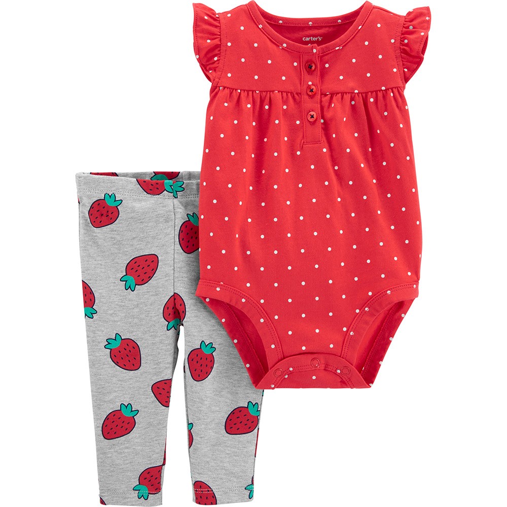 Carter's 2-Piece Strawberry Bodysuit Pant Set Baby Girl