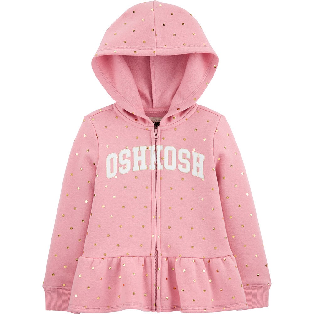 OshKosh B'gosh Peplum Hem Polka Dot Fleece Hoodie Baby Girl