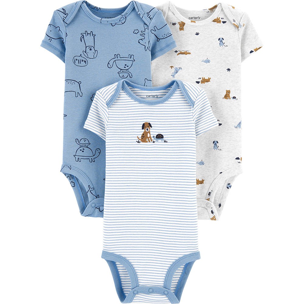 Carter's 3Pack Animal Original S/S Bodysuits Baby Boy