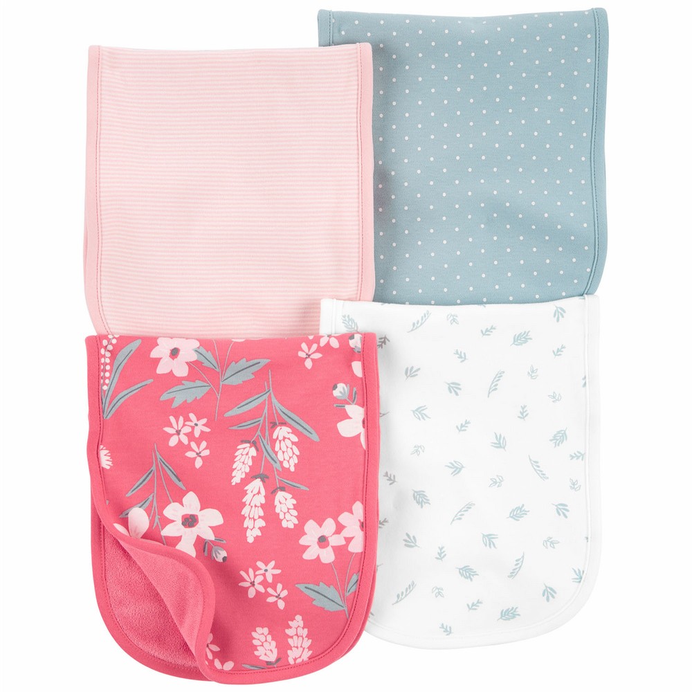 Carter's 4Pack Burp Cloths Baby Girl