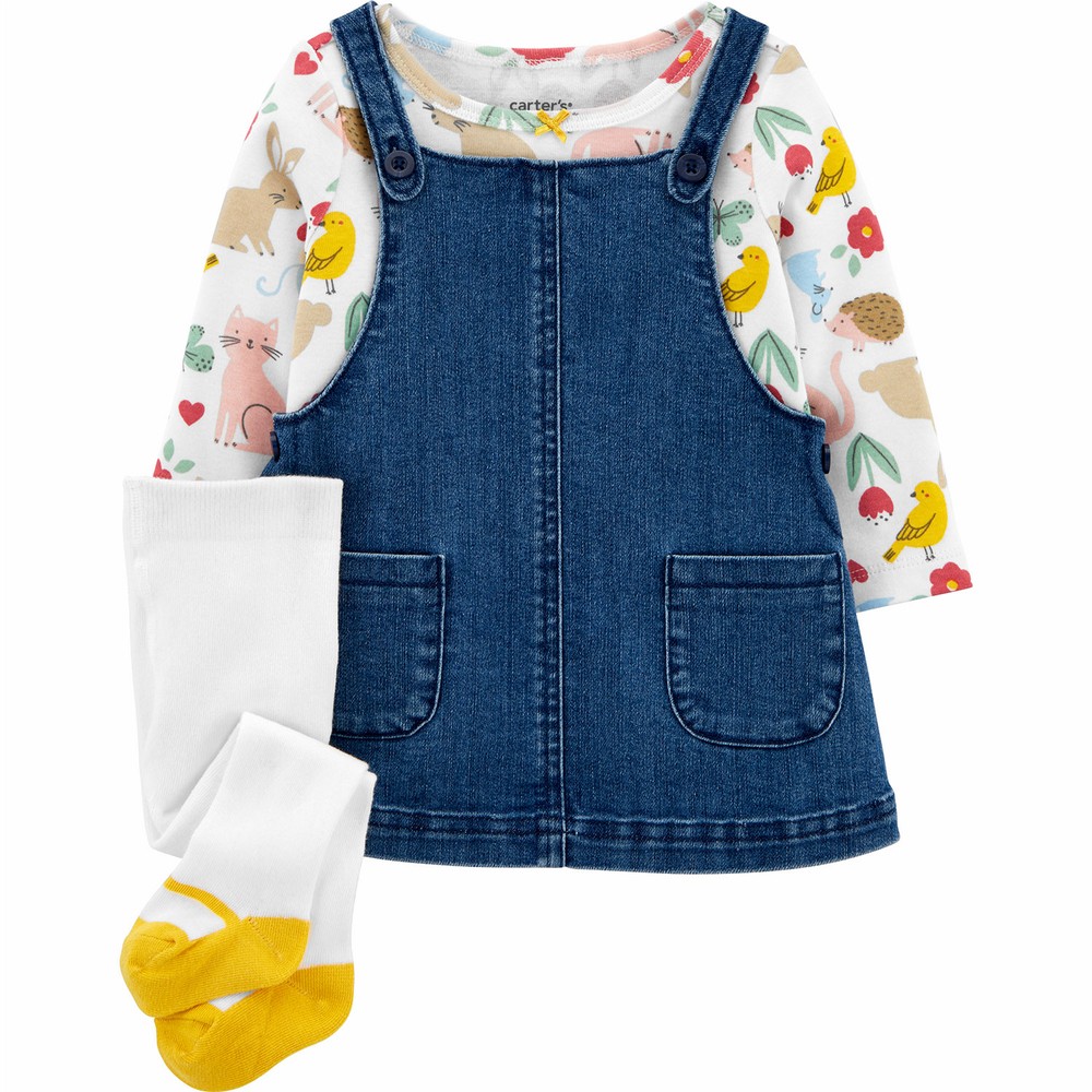 Carter's 3Piece Tee & Denim Skirtall Set Baby Girl