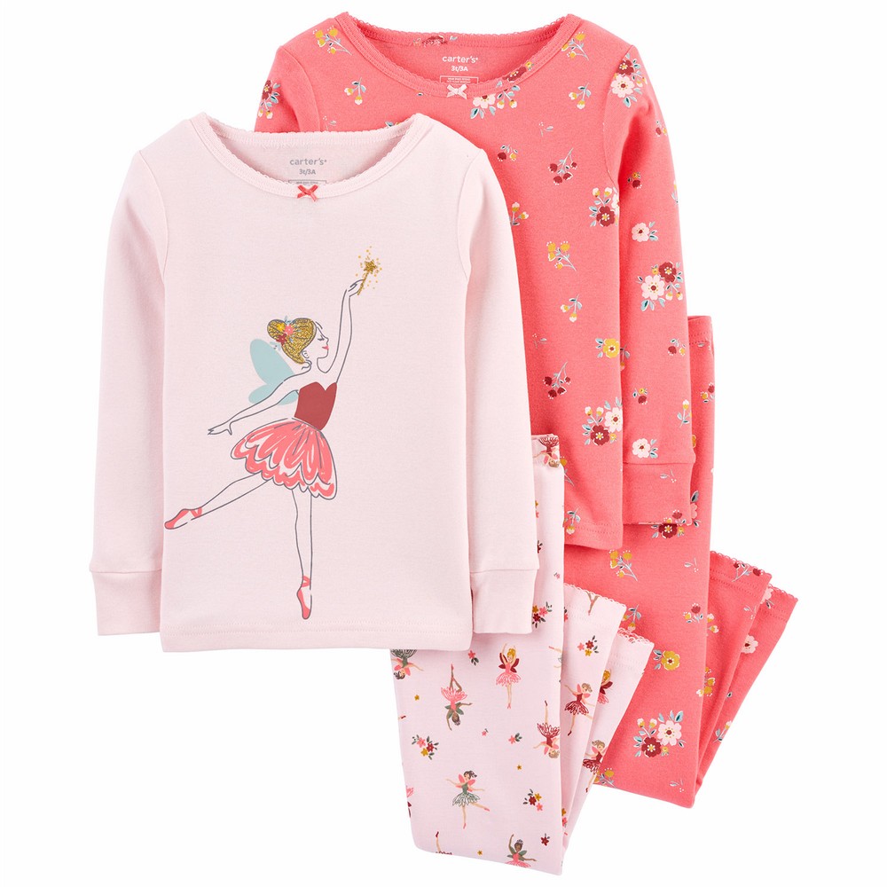 Carter s 4 Piece Ballerina Cotton PJs Baby Girl