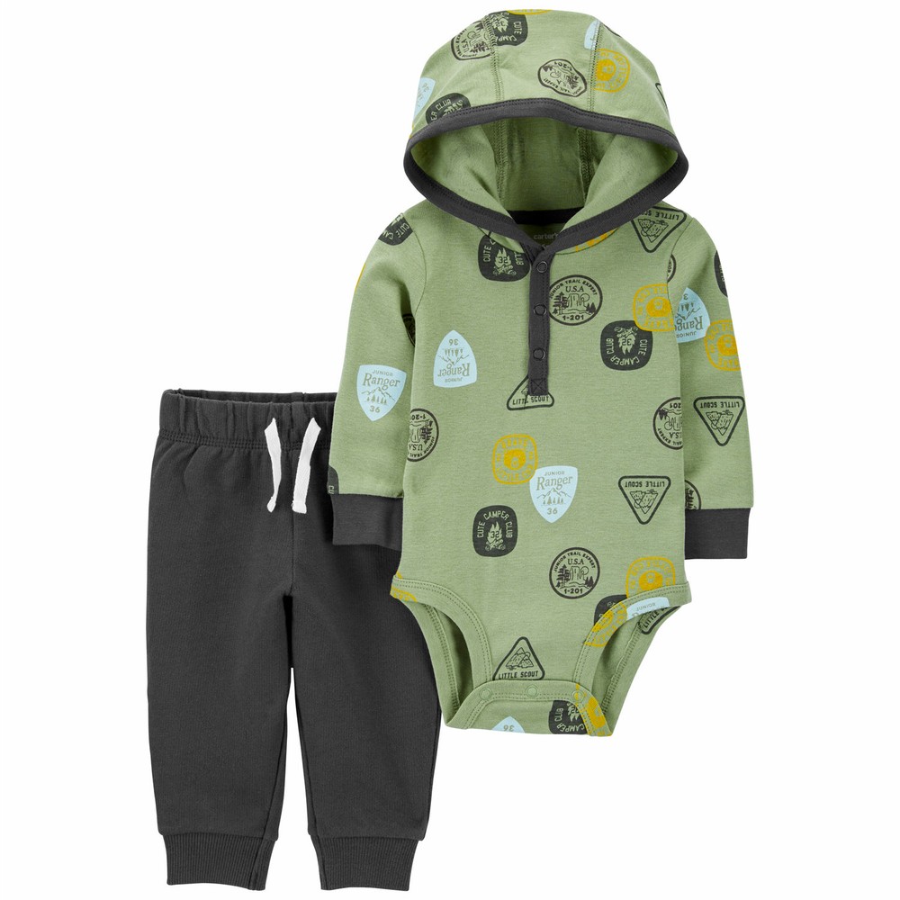 Carter's 2-Pack Hooded Bodysuit Pant Set Baby Boy