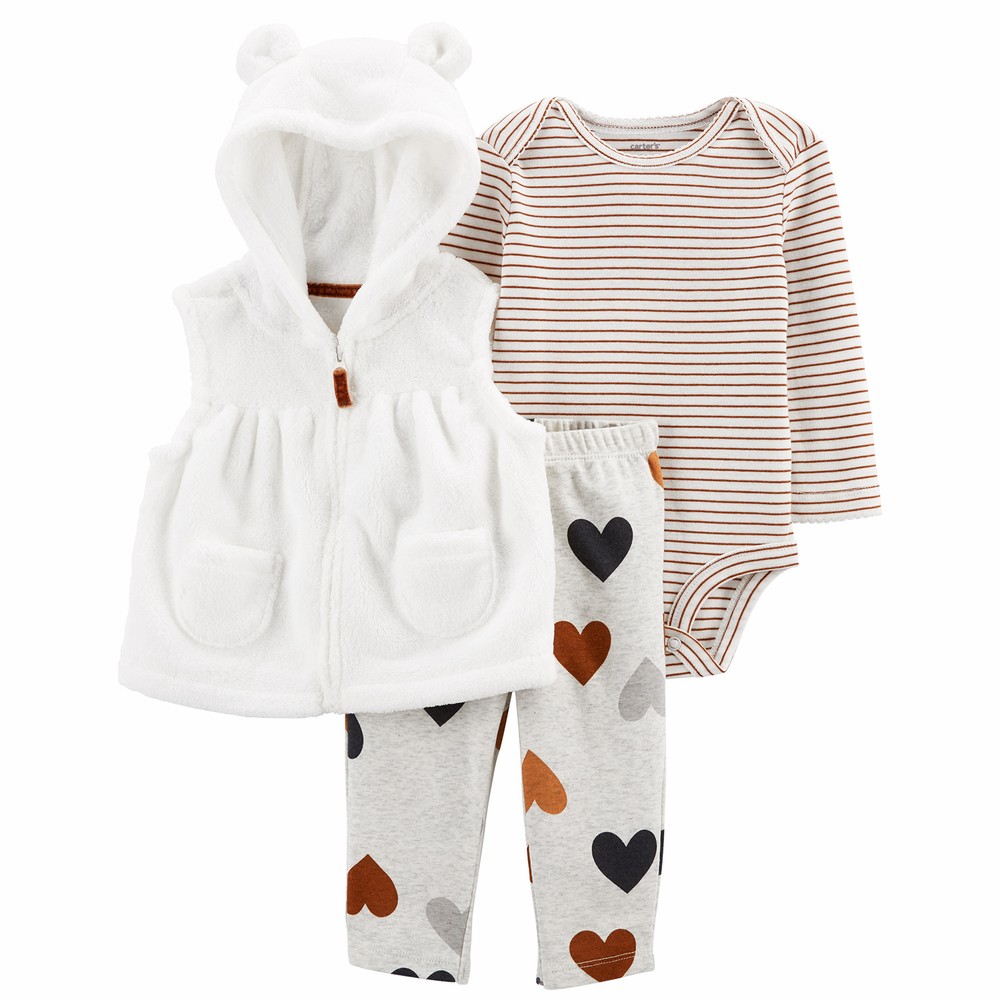 Carter's 3Piece Fleece Vest Set Baby Girl