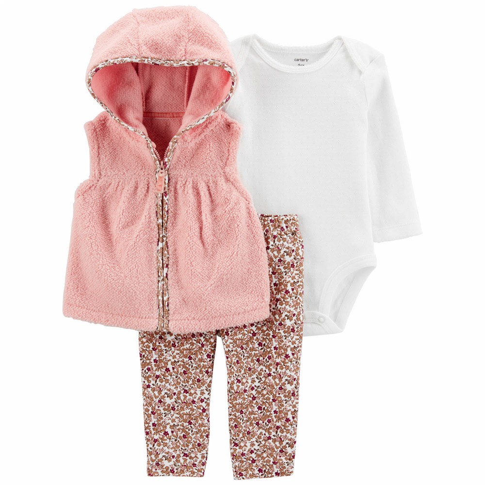 Carter's 3Piece Floral Vest Set Baby Girl