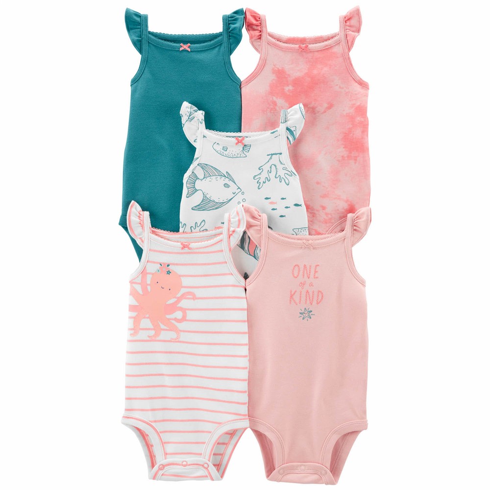 Carter S 5 Pack Tank Bodysuits Baby Girl