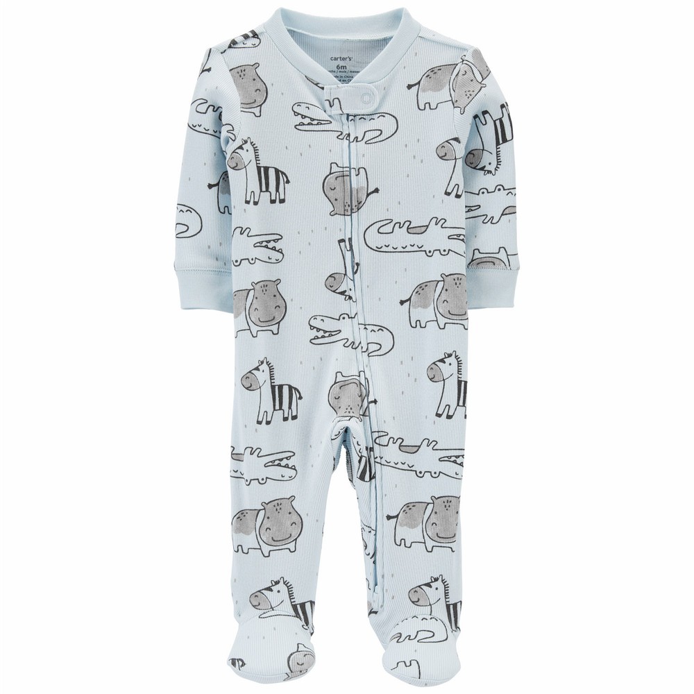 Carter's Baby Boy Tools Print 2-Way Zip-Up Footie Coverall main image 1