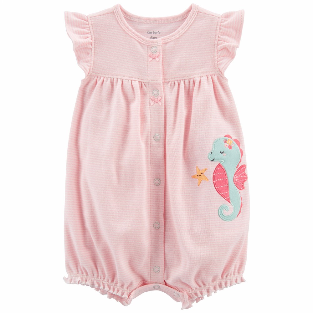 Carter's Rompers Carter's Seahorse Snap-Up Romper | Baby Girl