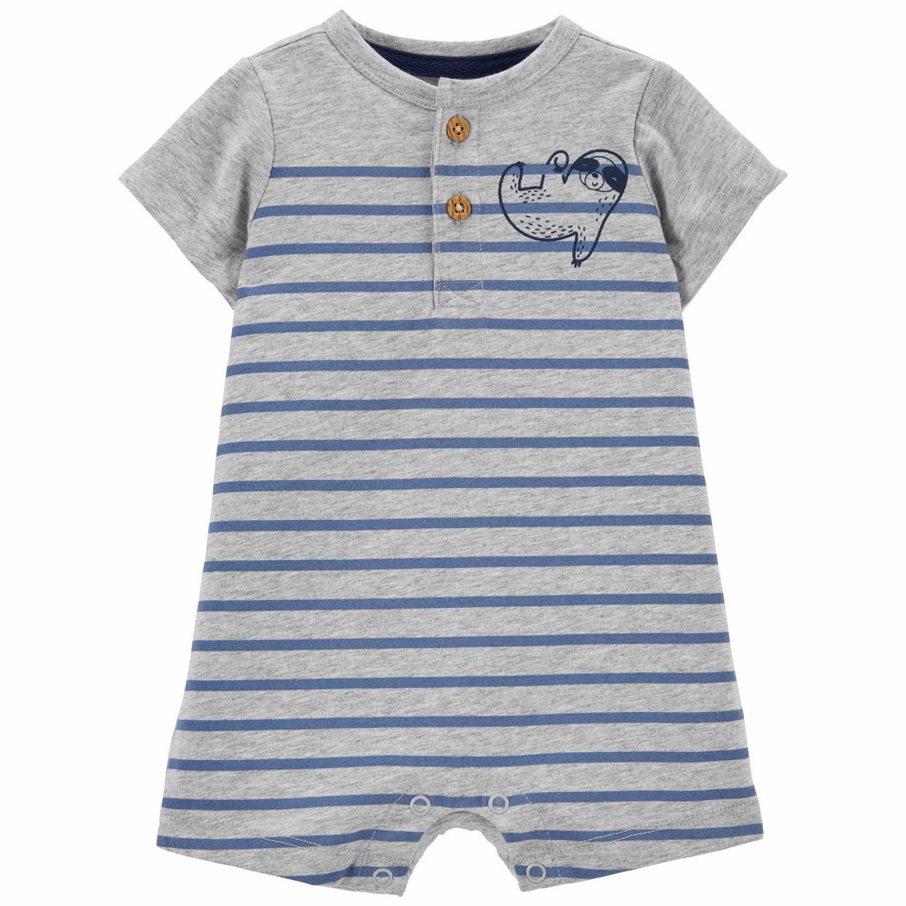 Carter's 1pc Baby Boy Striped Nautical Hooded Romper main image 1