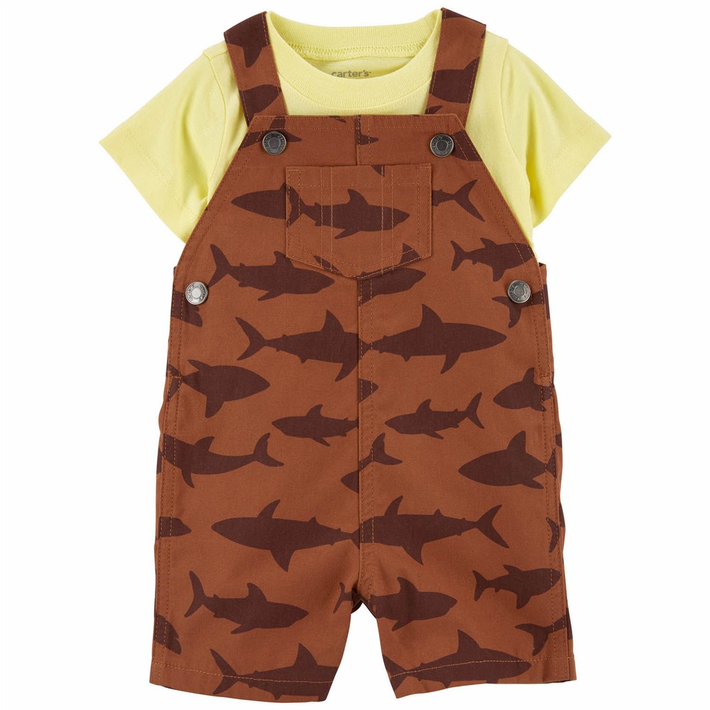 Carter's Baby Shark Short-Sleeve Tee with Pull-on Cotton Shorts