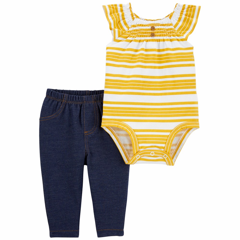 Carter's 2Piece Striped Tank Bodysuit Pant Set Baby Girl