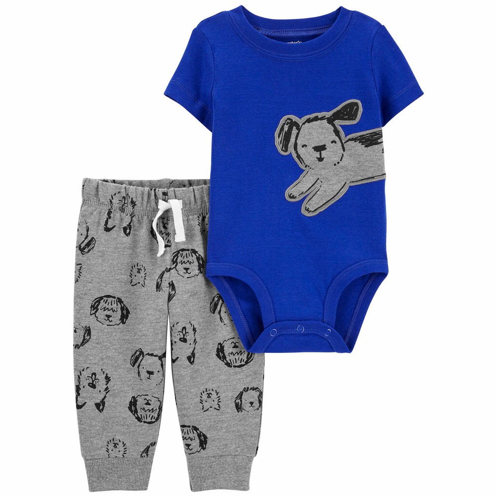 Carter's Baby Boy Dog Prints 2-Way Zip-Up Footie Coverall