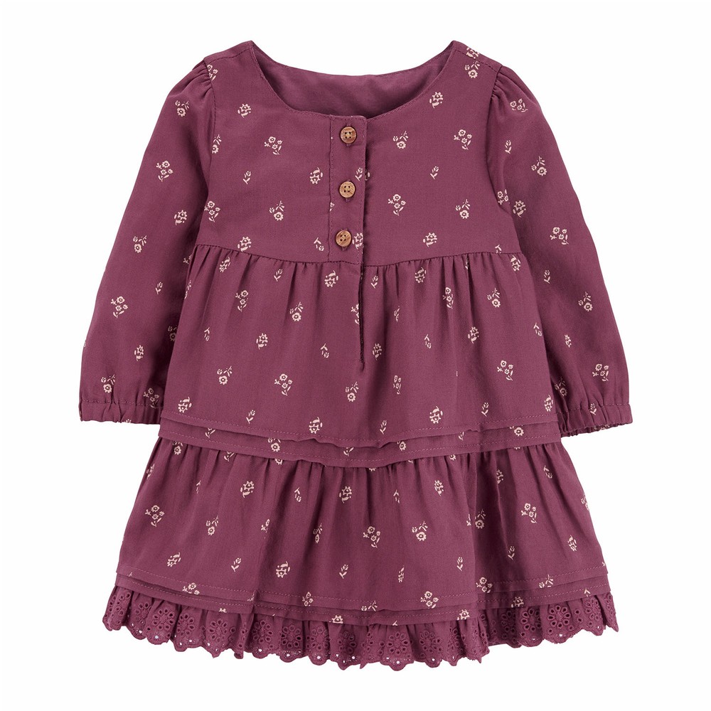 Oshkosh Toddler Girl Floral Button-Up Dress - Blue/White