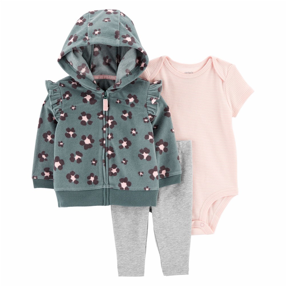 Carter s 3 Piece Leopard Little Jacket Set Baby Girl