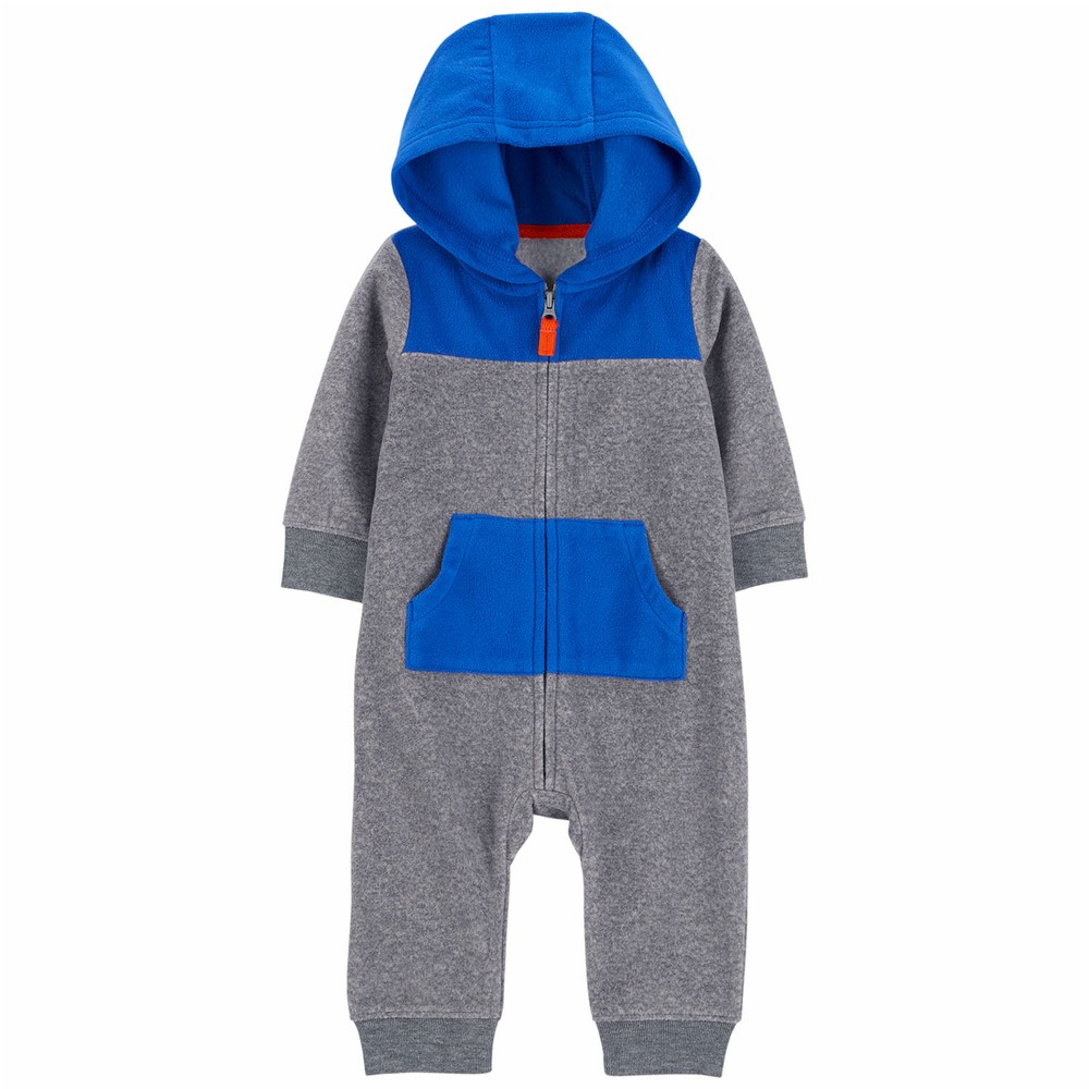 Carter's 2pc Baby Boy Cream Jumpsuit with Hat Set main image 0