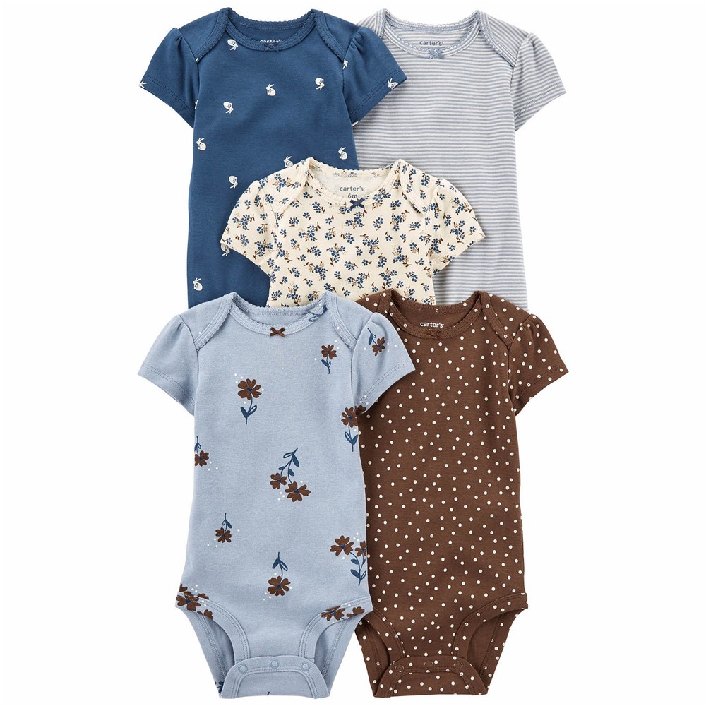 Carter's Baby Girl 5-Pack Fruit Multipack Bodysuits - Orange/Green/Yellow