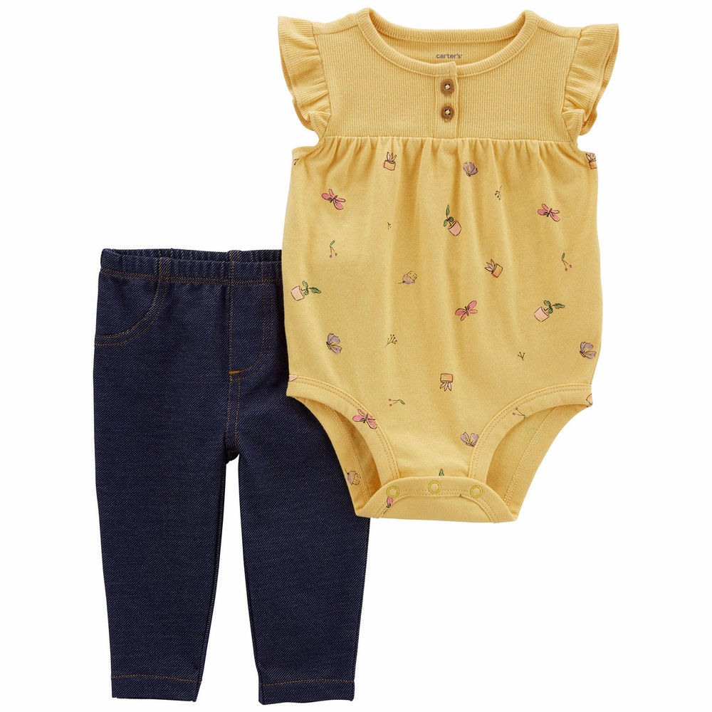 Carter's 2pc Baby Girl Pink Soft Pants Set main image 0