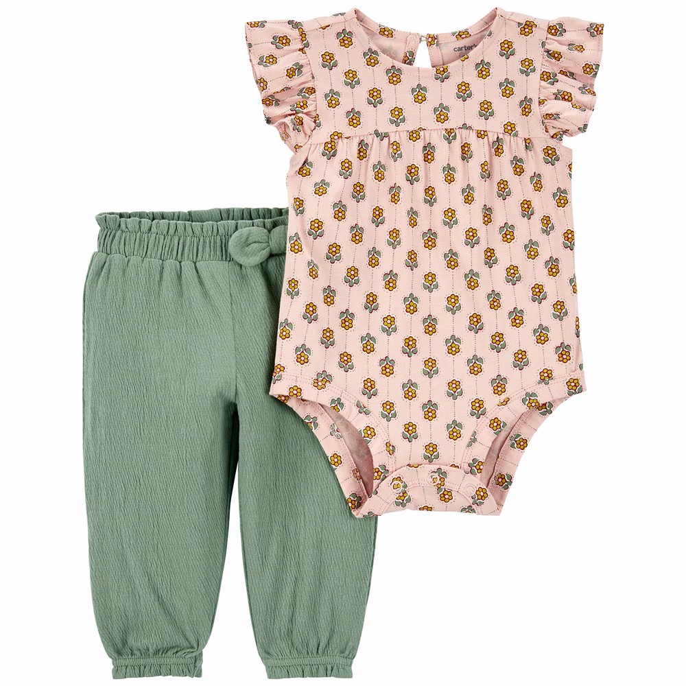 Carter's 2pc Baby Girl Red Bodysuit & Pants Set main image 0