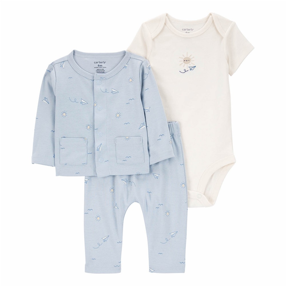 Carter's 3pk Baby Boy Blue Mittens (0-3M)