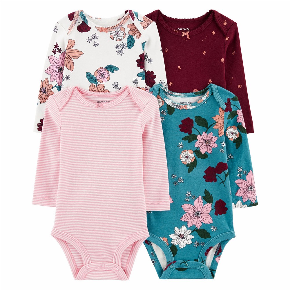 Carter's 5pc Baby Girl Floral/Purple Bodysuit Set main image 1