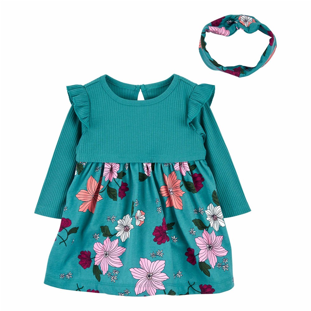 WallFlower Women's 2-Piece Floral Dress & Cardigan Set - Elegant Teacher Outfit - View #4