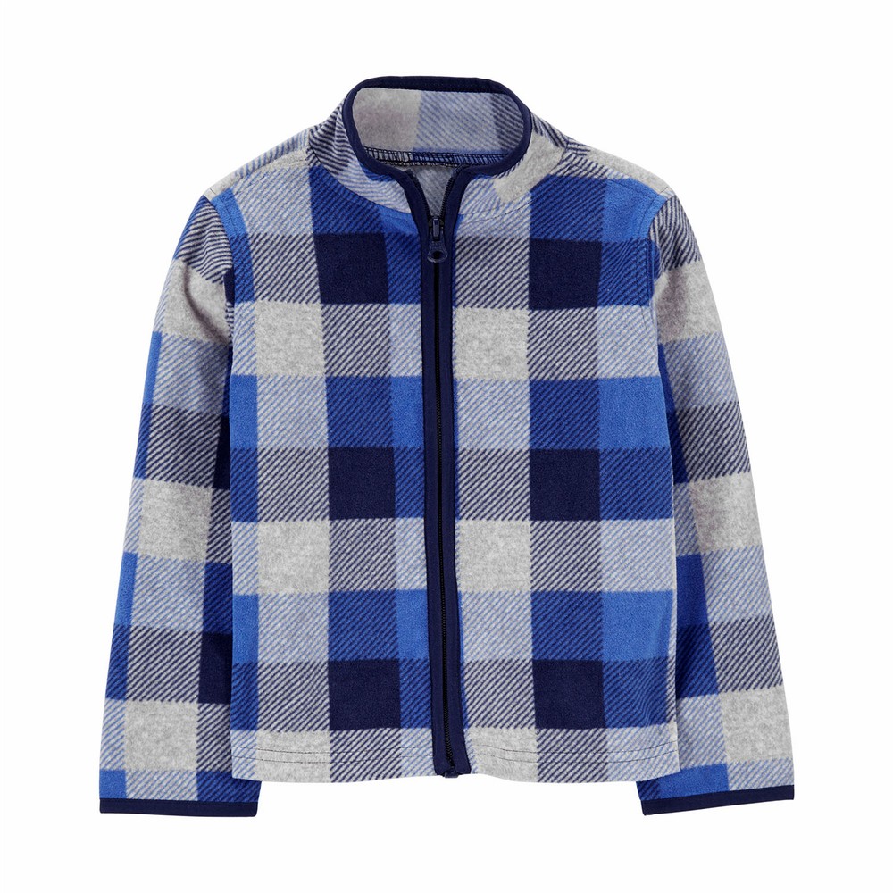 OshKosh B'gosh Plaid Full Zip Fleece Jacket Toddler Boy