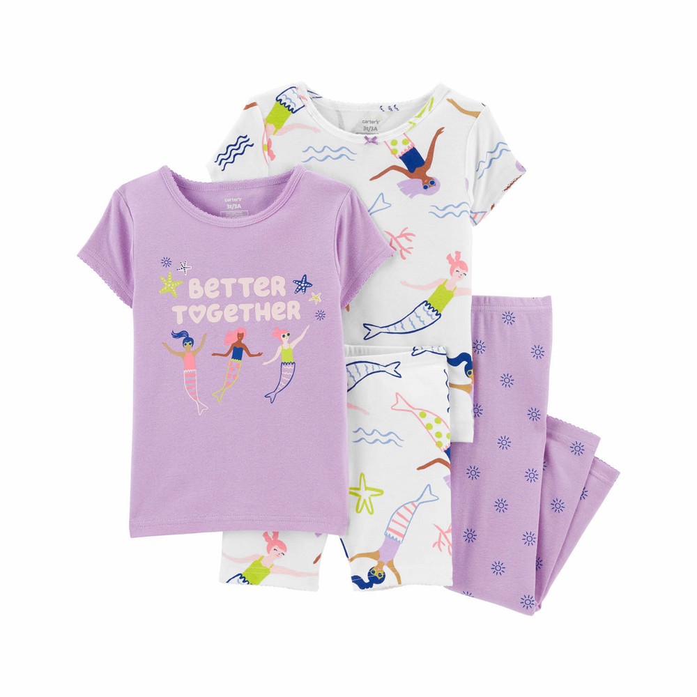 Carter s 4 Piece Mermaid Snug Fit Cotton PJs Toddler Girl
