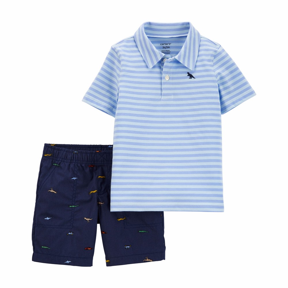 Carter's 2pc Toddler Boy Striped Shirt & Shorts Set main image 1