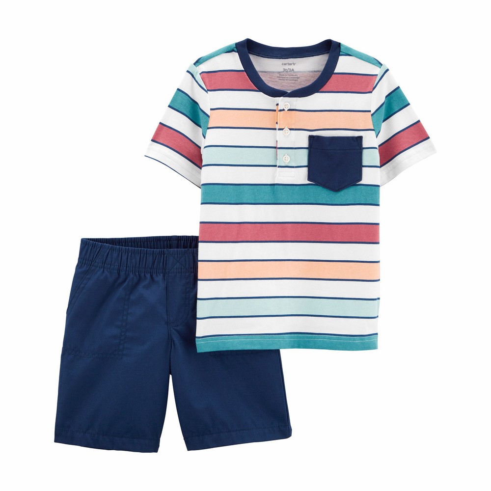Carter's 2pc Toddler Boy Striped Shirt & Shorts Set