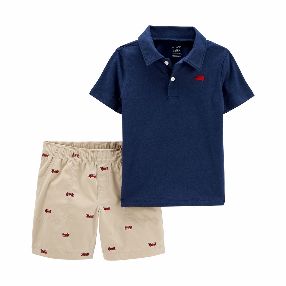 Carter's 2Piece Jersey Polo & Short Set Toddler Boy