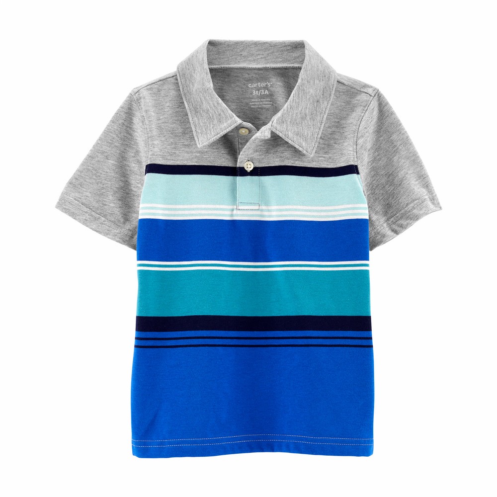 Carter's Striped Jersey Polo Toddler Boy