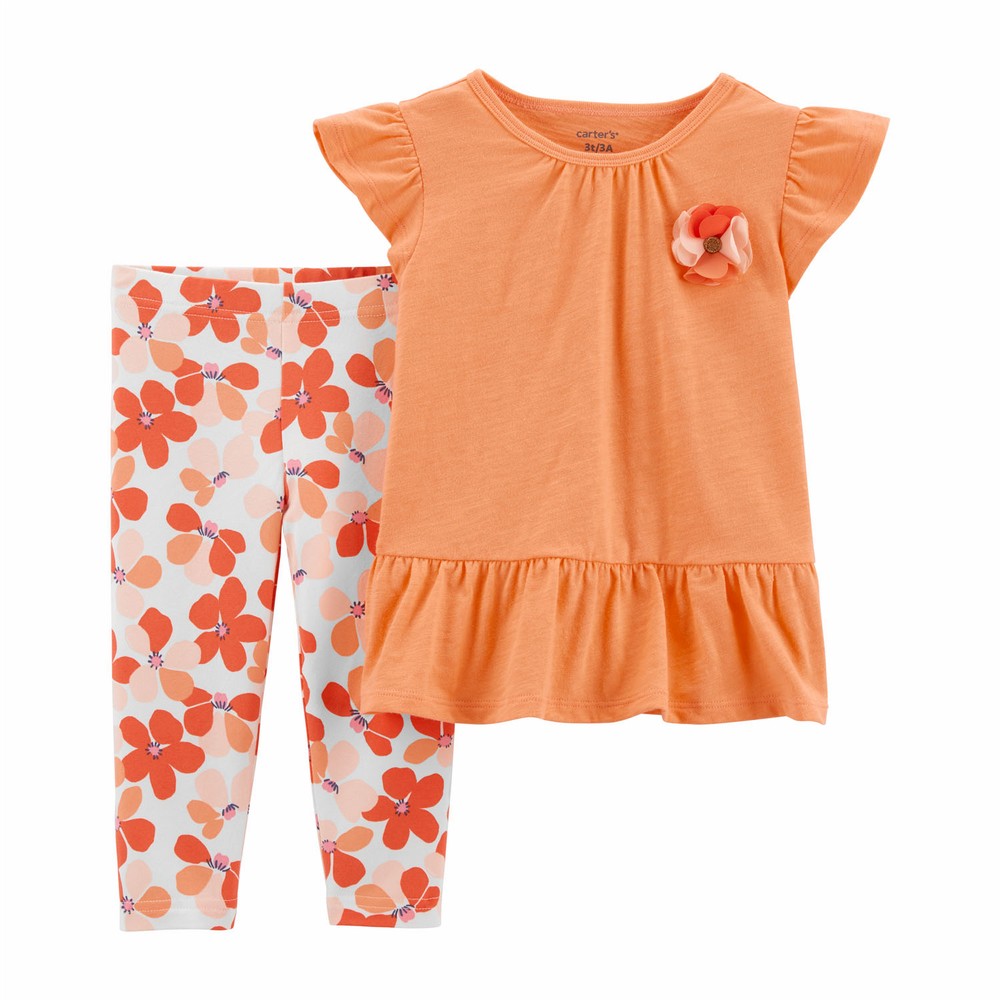 Peggy Peplum Legging Set Scallops & Hearts