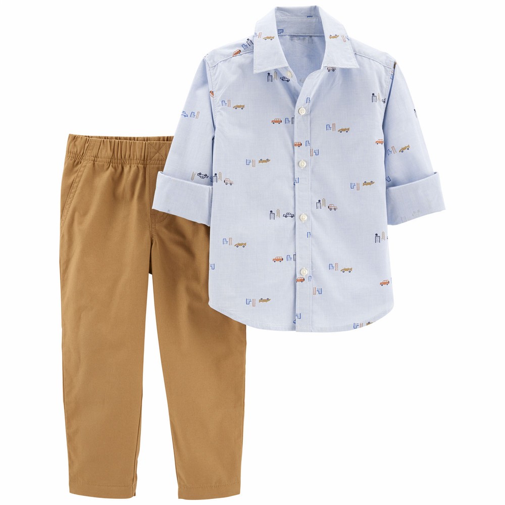 Carter's Toddler Boy Khaki Beach Print Polo