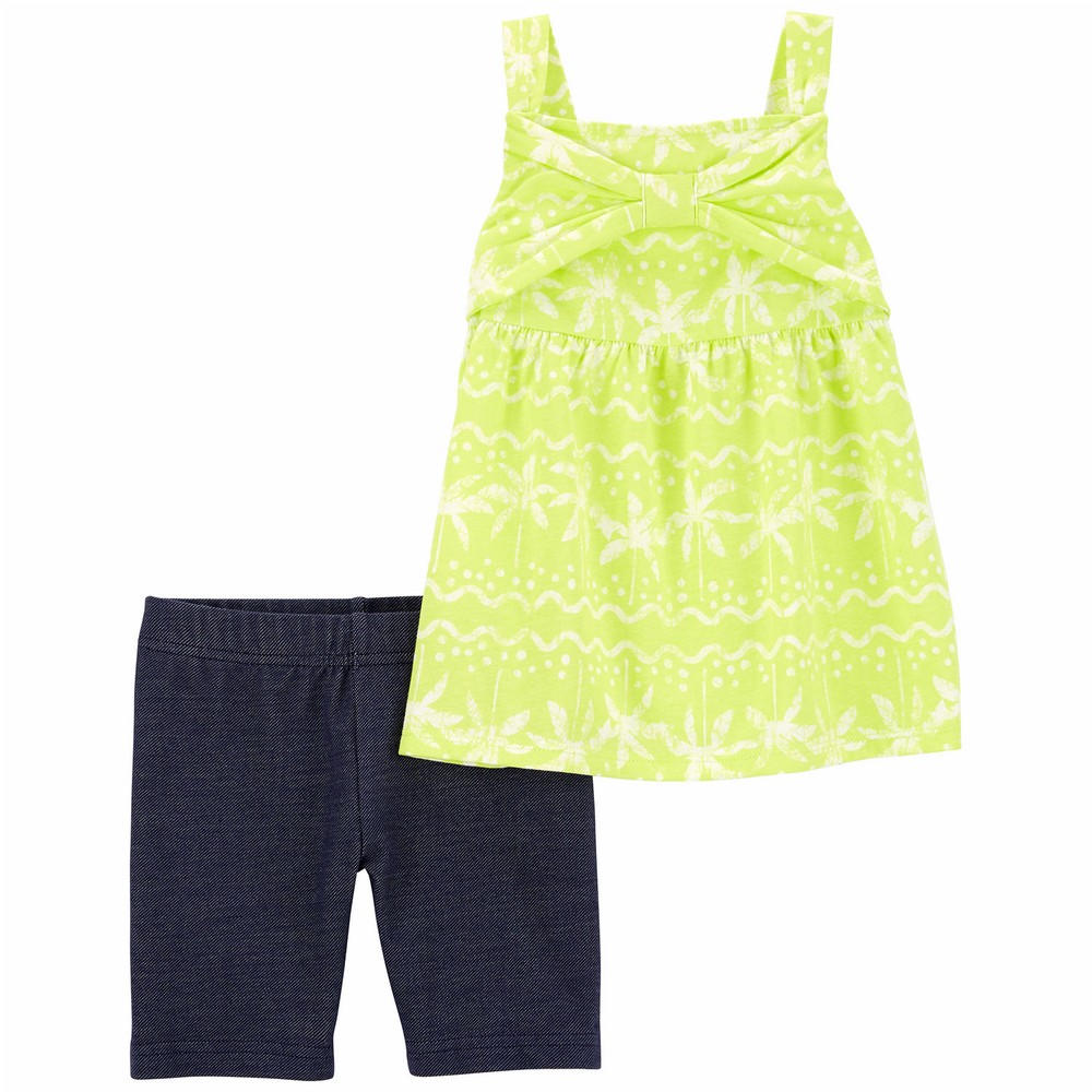 Carter's 2pc Kid Girl Teal Top & Shorts Set main image 1