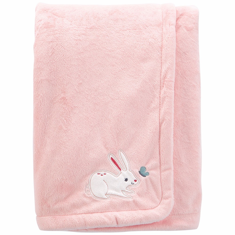 Carter's Bunny Fuzzy Plush Blanket Baby Girl