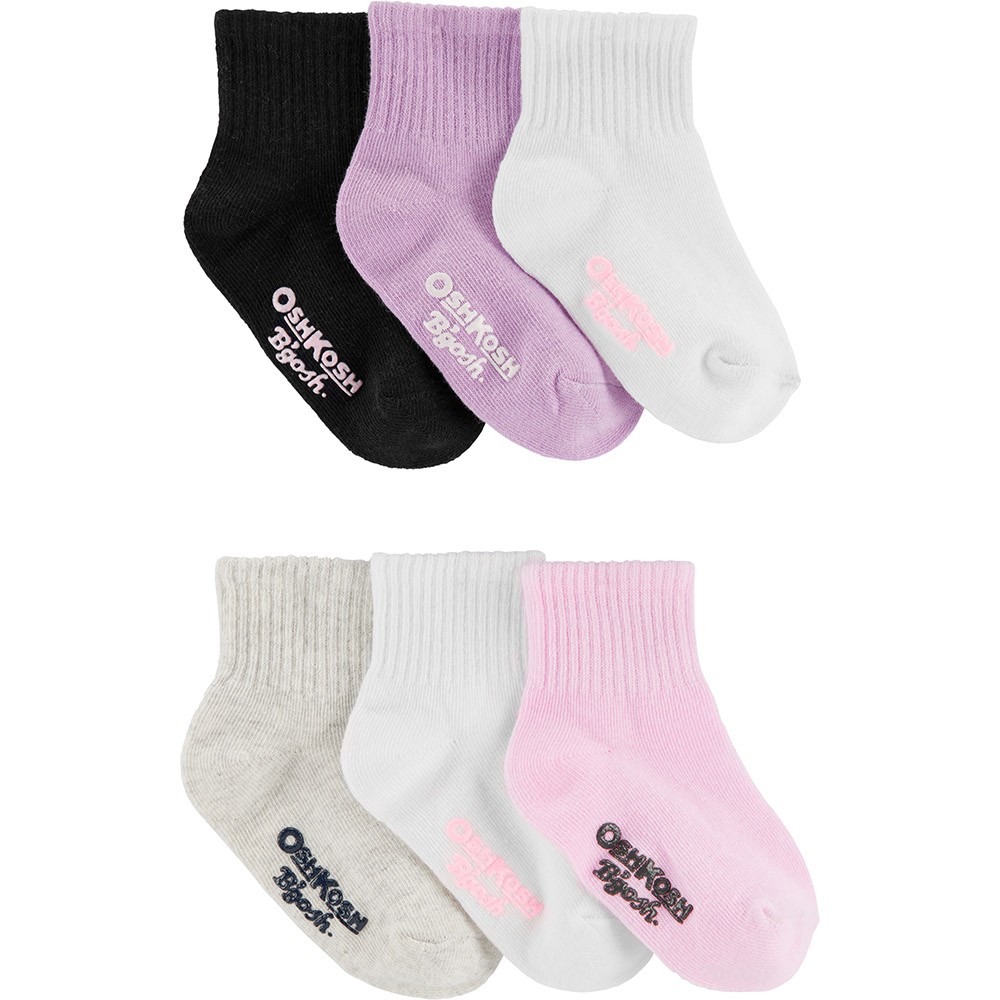OshKosh B'gosh 6Pack Quarter Crew Socks All Ages